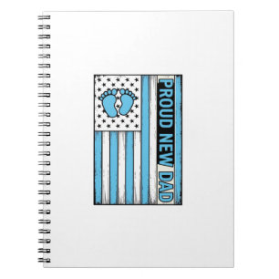 Stolt Ny Pappa Bebis Fötter Flagga Vektor Design_1 Anteckningsbok
