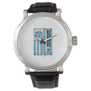 Stolt Ny Pappa Bebis Fötter Flagga Vektor Design_1 Armbandsur