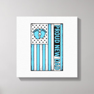 Stolt Ny Pappa Bebis Fötter Flagga Vektor Design_1 Canvastryck