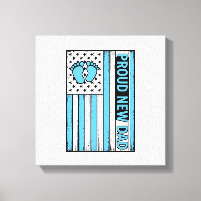 Stolt Ny Pappa Bebis Fötter Flagga Vektor Design_1 Canvastryck (Framsida)