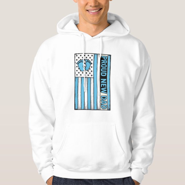 Stolt Ny Pappa Bebis Fötter Flagga Vektor Design_1 Hoodie (Framsida)