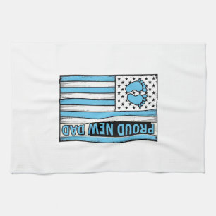 Stolt Ny Pappa Bebis Fötter Flagga Vektor Design_1 Kökshandduk