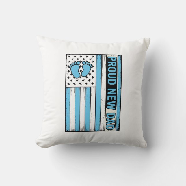 Stolt Ny Pappa Bebis Fötter Flagga Vektor Design_1 Kudde (Framsida)