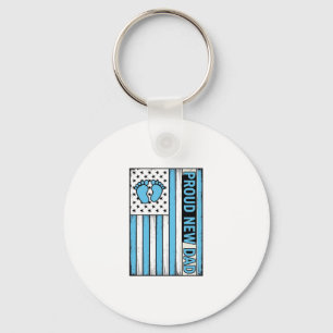 Stolt Ny Pappa Bebis Fötter Flagga Vektor Design_1 Nyckelring