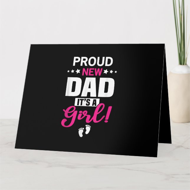 Stolt Ny Pappa Det Är En Flicka Kort (Framsida)