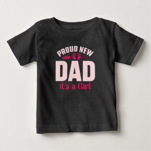 Stolt ny pappa det är en tjej fadersdags t-shirt