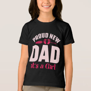 Stolt ny pappa det är en tjej fadersdags t-shirt