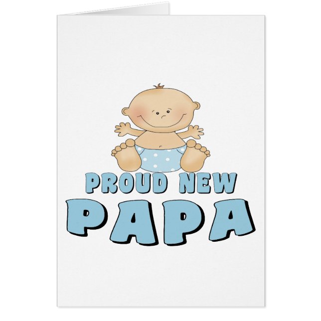 STOLT NY pappapojke Hälsningskort (Framsidan)