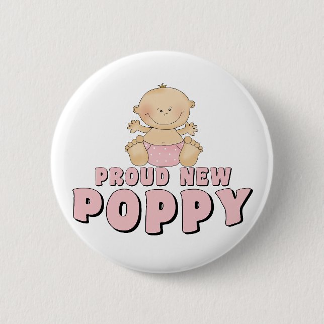STOLT NY Poppy-flicka Knapp (Framsida)