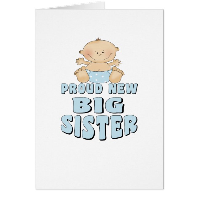 Stolt ny storasysterpojke hälsningskort (Framsidan)