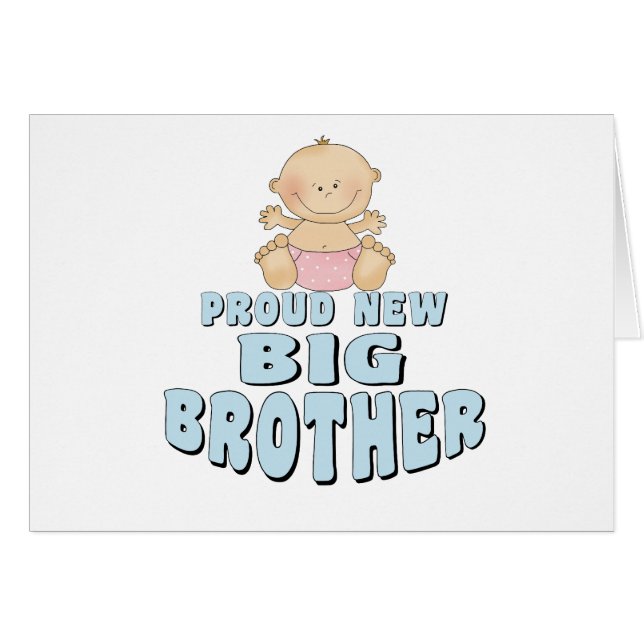 Stolt ny storebrorflicka hälsningskort (Framsidan Horizontal)
