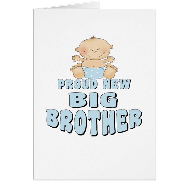 Stolt ny storebrorpojke hälsningskort (Framsidan)