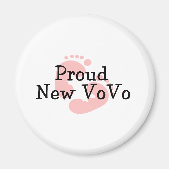 Stolt Ny Vovo Babyflickas Fotspår Magnet (Framsidan)