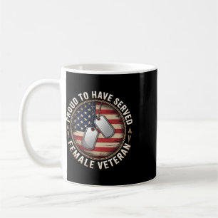 Stolt över att ha tjänstgjort Kvinnlig Veteran Dag Kaffemugg
