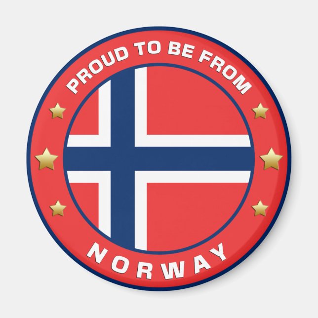 stolt över att komma från Norge Magnet (Framsidan)