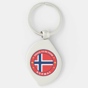 stolt över att komma från Norge Swirl Silverfärgad Nyckelring