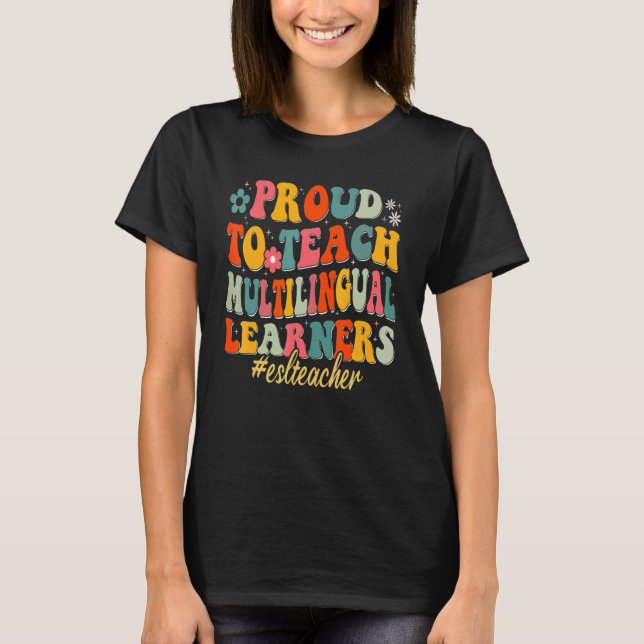 stolt över att lära sig flera språk t shirt (Framsida)
