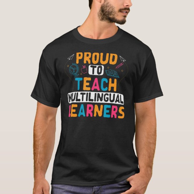 stolt över att lära sig flera språk t shirt (Framsida)