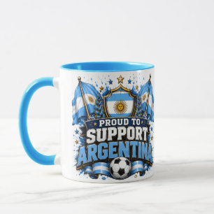 STOLT ÖVER ATT STÖDJA ARGENTINA Fotbollsdesign Mugg