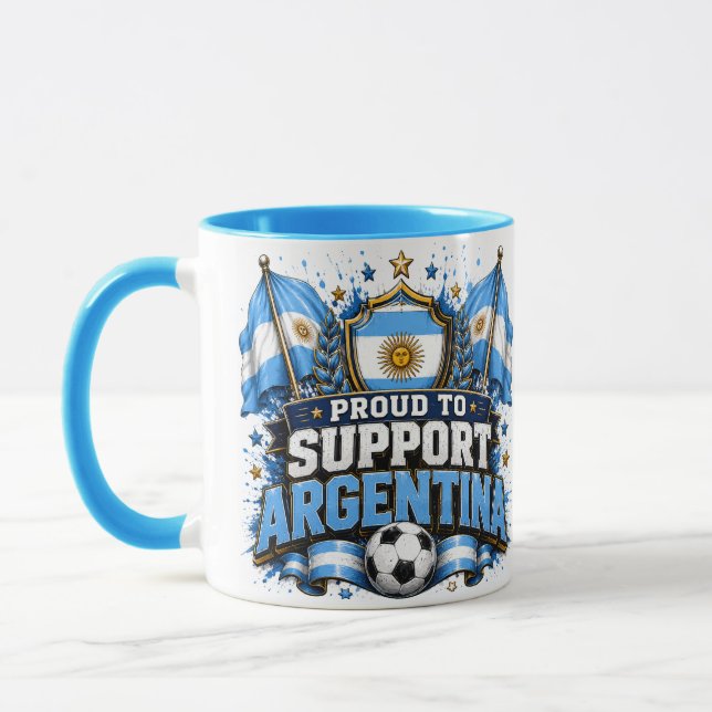 STOLT ÖVER ATT STÖDJA ARGENTINA Fotbollsdesign Mugg (Vänster)