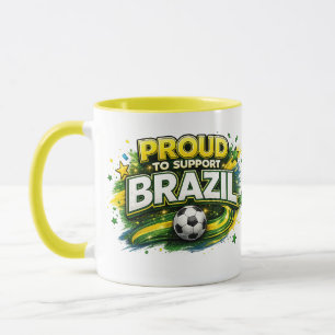 STOLT ÖVER ATT STÖDJA BRASILIEN Fotbollssupporter Mugg