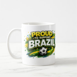 STOLT ÖVER ATT STÖDJA BRAZILIEN Fotbollssupporter Kaffemugg