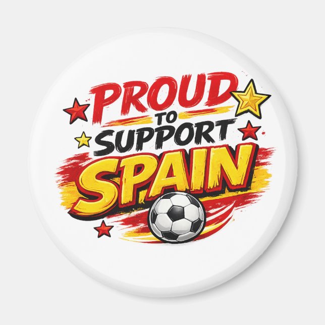 STOLT ÖVER ATT STÖDJA SPANIEN Fan  | Patriotiska S Magnet (Framsidan)
