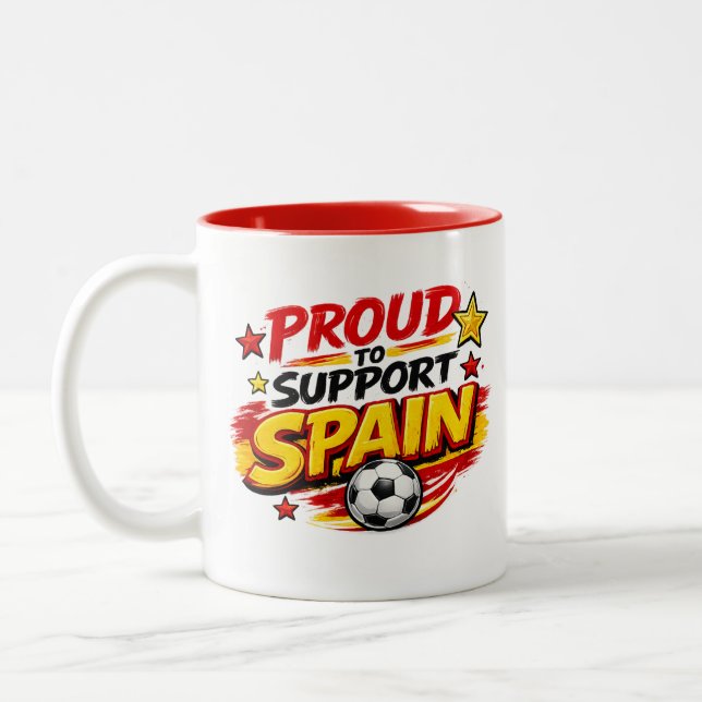 STOLT ÖVER ATT STÖDJA SPANIEN Mugg | Patriotiskt S (Vänster)