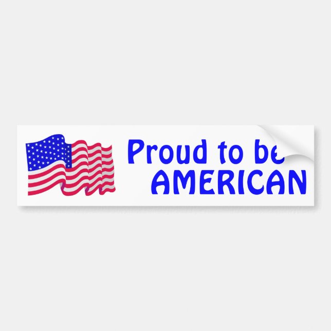 stolt över att vara AMERICAN BUMPER STICKER Bildekal (Framsidan)