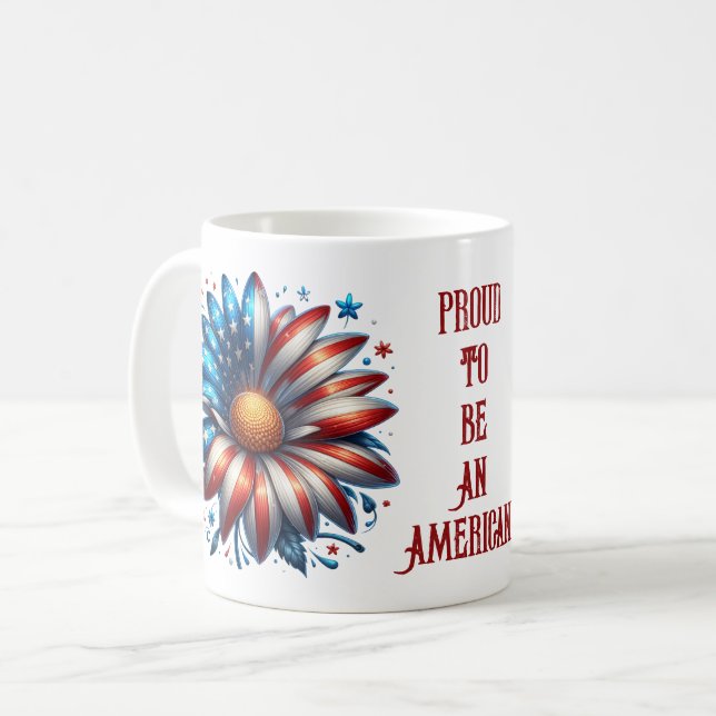 Stolt över att vara amerikan - 4 juli kaffemug kaffemugg (Framsida vänster)