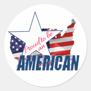 stolt över att vara amerikan runt klistermärke