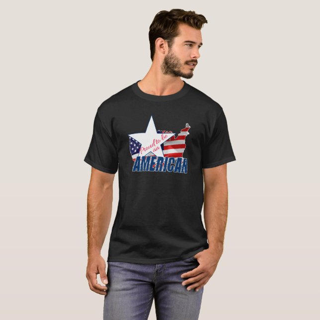 stolt över att vara amerikan t shirt (Hel framsida)