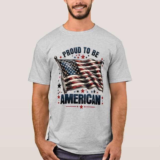 stolt över att vara amerikan t shirt (Framsida)