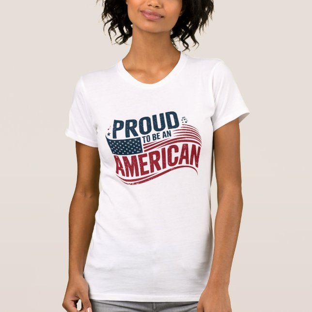 stolt över att vara amerikan t shirt (Framsida)