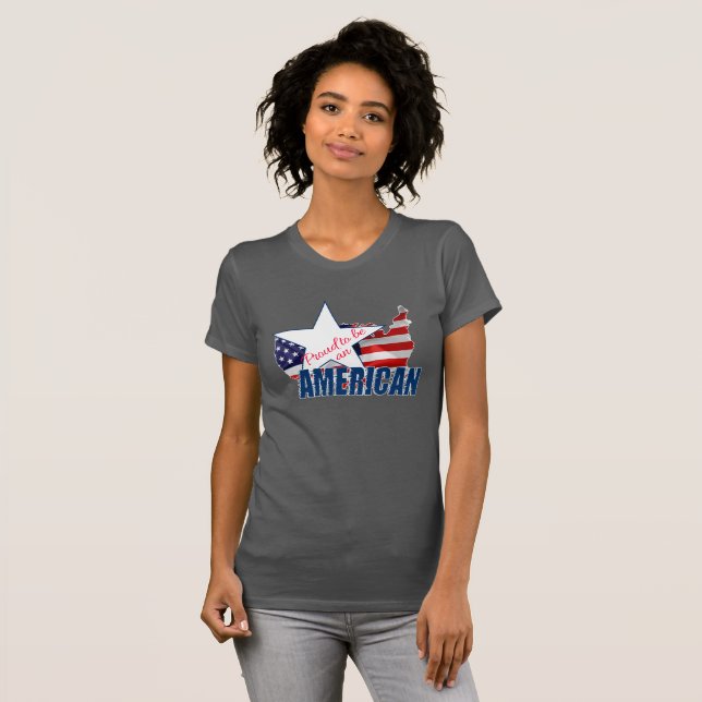 stolt över att vara amerikan t shirt (Hel framsida)
