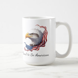 Stolt över att vara amerikan, USA Flagga Patriotis Kaffemugg
