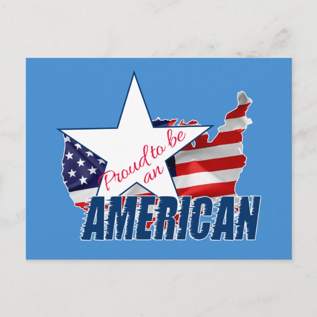 stolt över att vara amerikan vykort (Framsida)