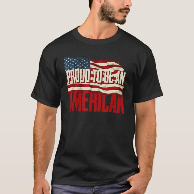 stolt över att vara amerikansk Flagga T Shirt (Framsida)