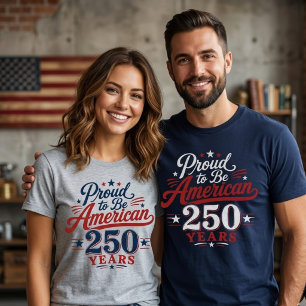 Stolt över att vara amerikansk historisk kvart Sem T Shirt