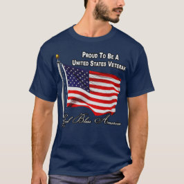stolt över att vara amerikansk veteran med USA fla T Shirt