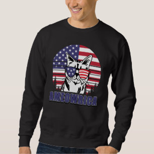 stolt över att vara amerikanska USA flagga-katter Lång Ärmad Tröja