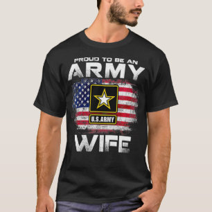 stolt över att vara arméhustru med amerikanska Fla T Shirt