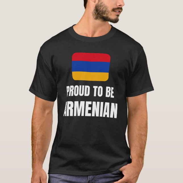 stolt över att vara armenisk t shirt (Framsida)