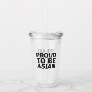 stolt över att vara asiatisk, klar, akrylisk tumla take away mugg