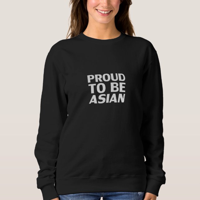 stolt över att vara asiatisk, svart vit t shirt (Framsida)