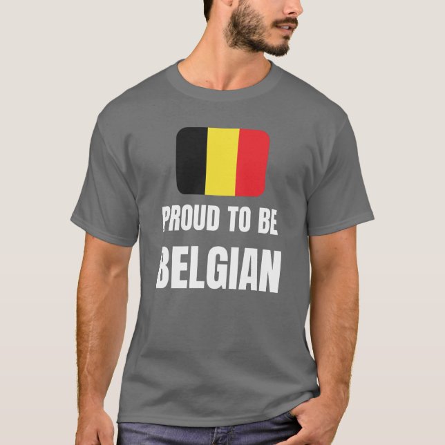stolt över att vara belgare t shirt (Framsida)