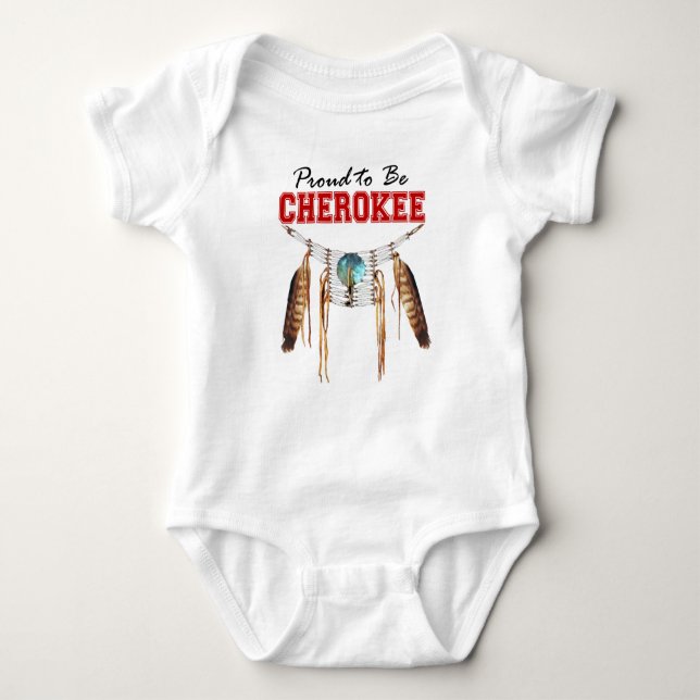 stolt över att vara Cherokee Baby Onsie T Shirt (Framsida)