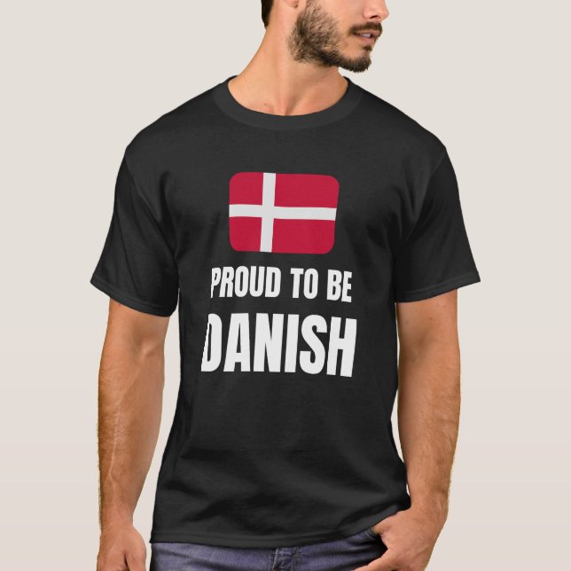 stolt över att vara dansk t shirt (Framsida)