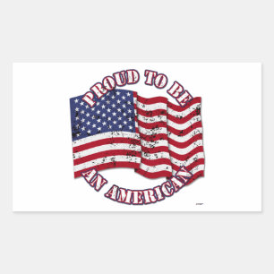 stolt över att vara en amerikan med USA flagga i n Rektangulärt Klistermärke