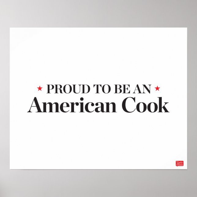 stolt över att vara en amerikansk Cook Poster (Framsidan)